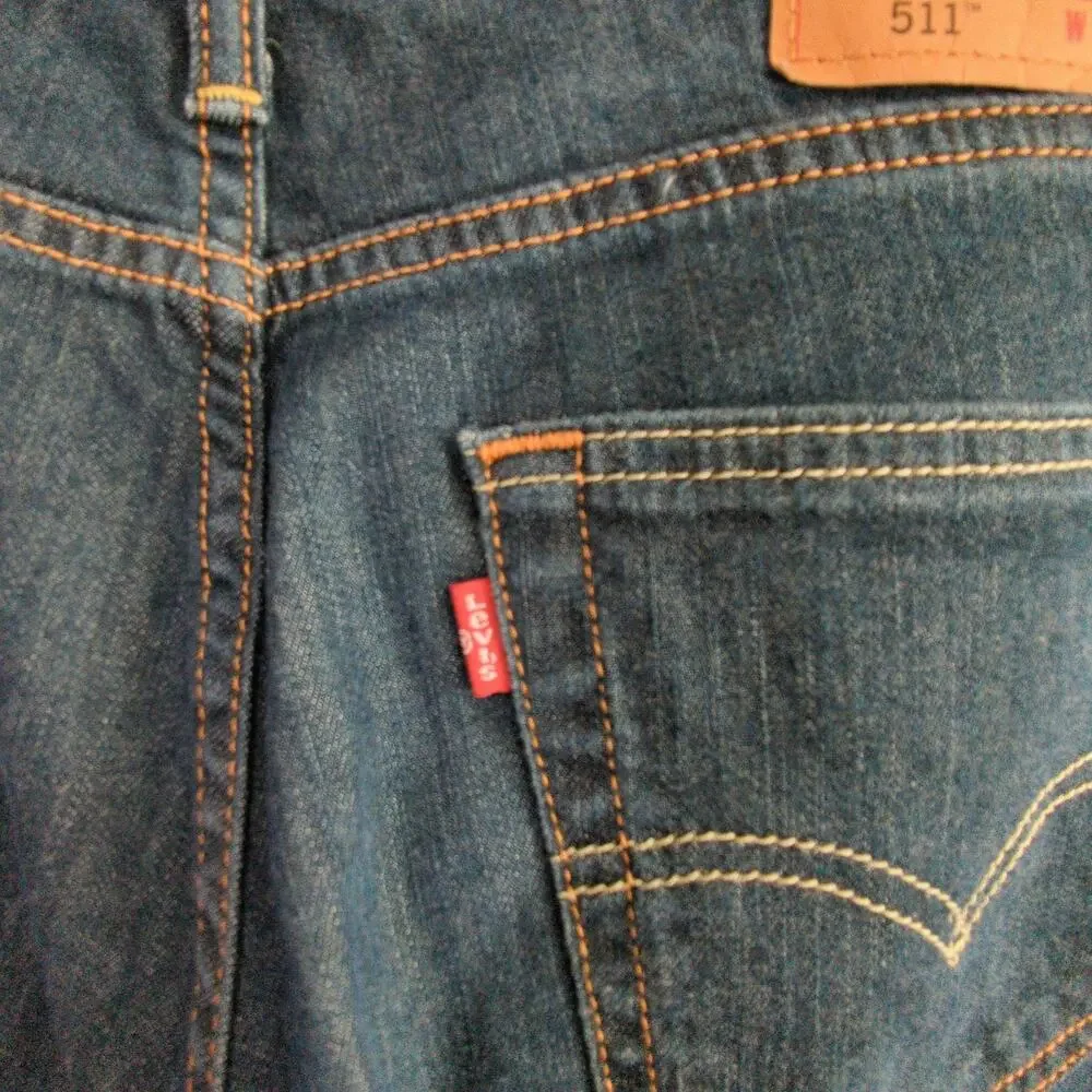 Levis 511 Jeans‎ Mens 33x32 Blue Slim Fit Flex